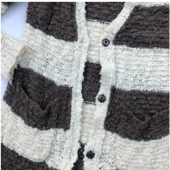 Free People Rugby Striped Boucle Duster Cardigan - Picture 2 of 4